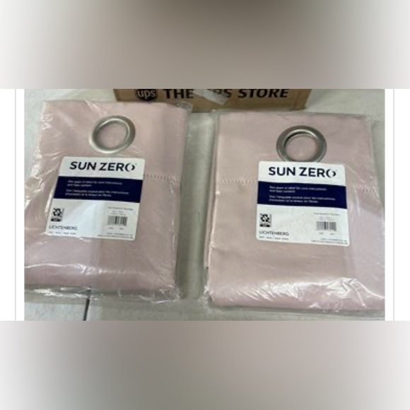 Sun Zero Saxon Energy Saving Blackout Grommet Curtain Panel; Set of 2 Panels - Picture 4 of 5